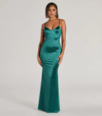 Graceful Mermaid Plunge Neck Spaghetti Strap Crisscross Back Floor Length Prom Dress