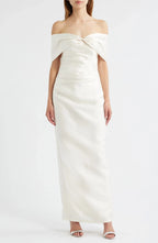 Graceful Sheath Off Shoulder Sleeveless Zipper Back Floor Length Evening Dress