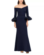 Graceful Trumpet Off the Shoulder Ruffled Sleeve Zipper Back Floor Length For Sale Prom Dress
