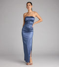Graceful Trumpet Strapless Sleeveless Open Back Floor Length Prom Dress