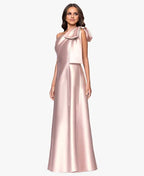 Graceful A-Line One Shoulder Sleeveless Pleated Floor-Length Prom Dress