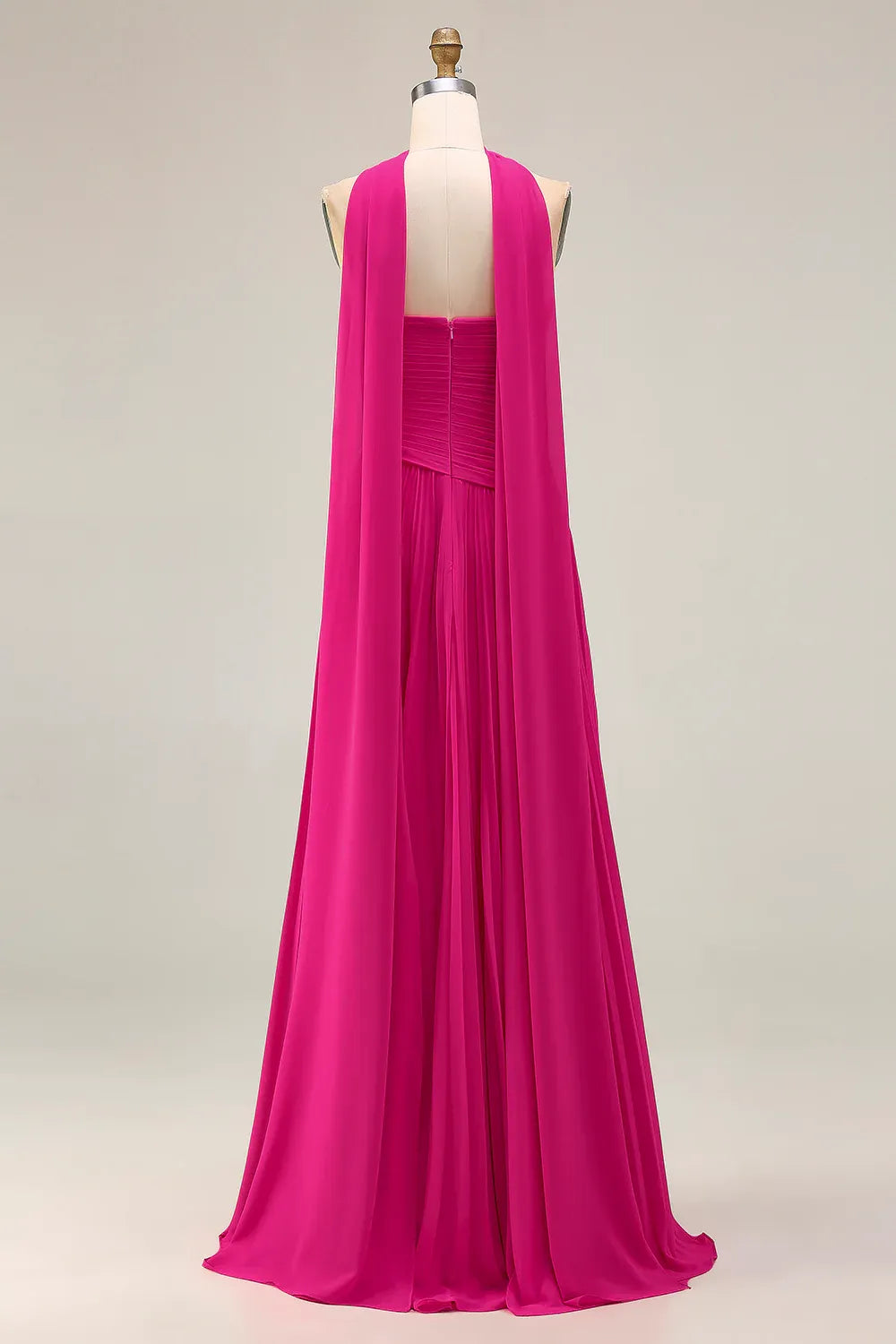 Graceful A Line Strapless Sleeveless Pleated Floor-Length Prom Dress