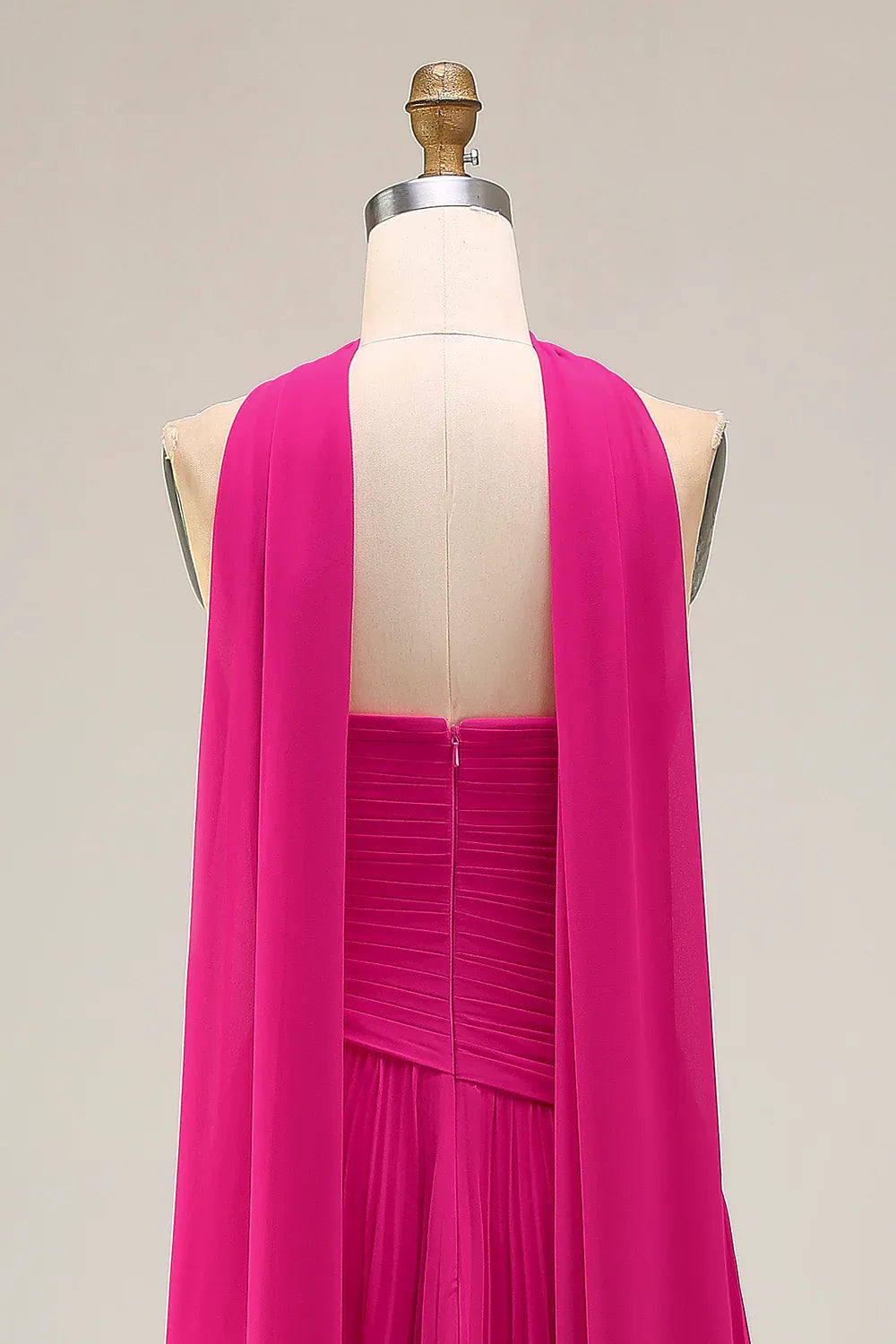 Graceful A Line Strapless Sleeveless Pleated Floor-Length Prom Dress