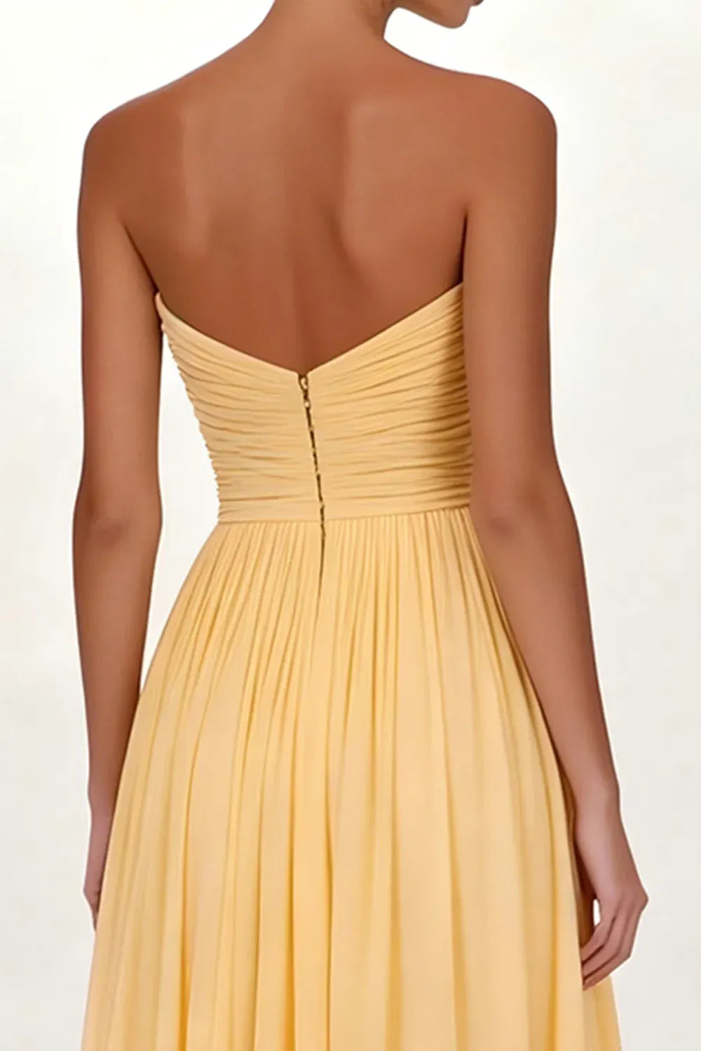 Graceful A Line Strapless Sleeveless Zipper Up Pleated Floor-Length Prom Dress