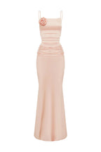 Graceful Fitted Boat Neck Sleeveless Pleated Floor-Length Prom Dress