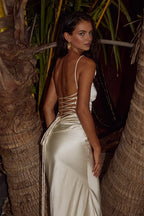 Graceful Fitted Boat Neck Sleeveless Pleated Floor-Length Prom Dress