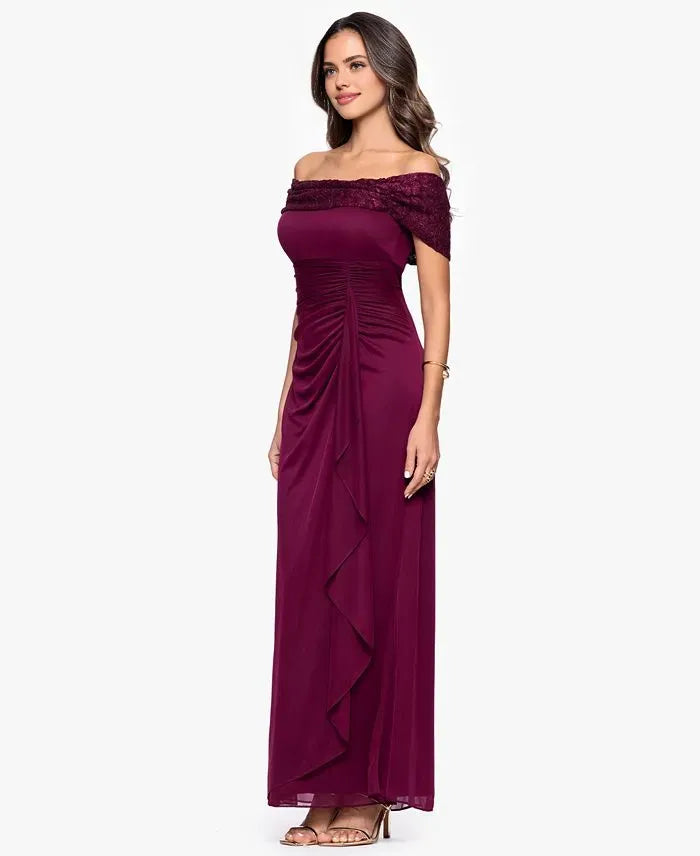Graceful Mermaid Off-the-Shoulder Sleeveless Ruffles Floor-Length Prom Dress