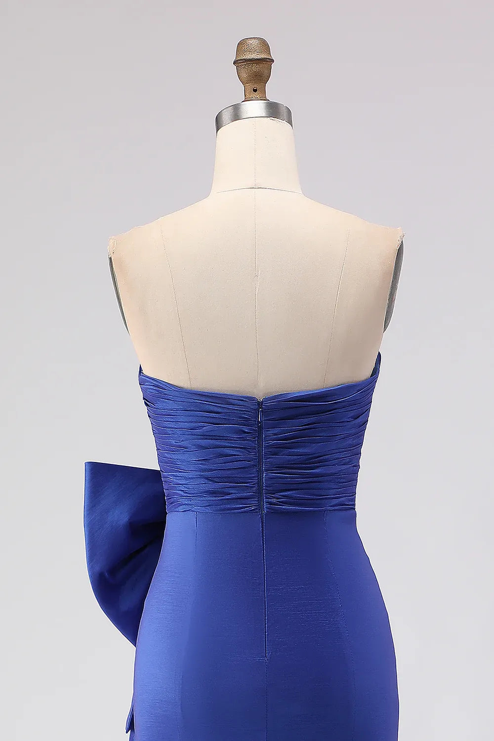 Graceful Mermaid Strapless Sleeveless Ruched Floor-Length Prom Dress