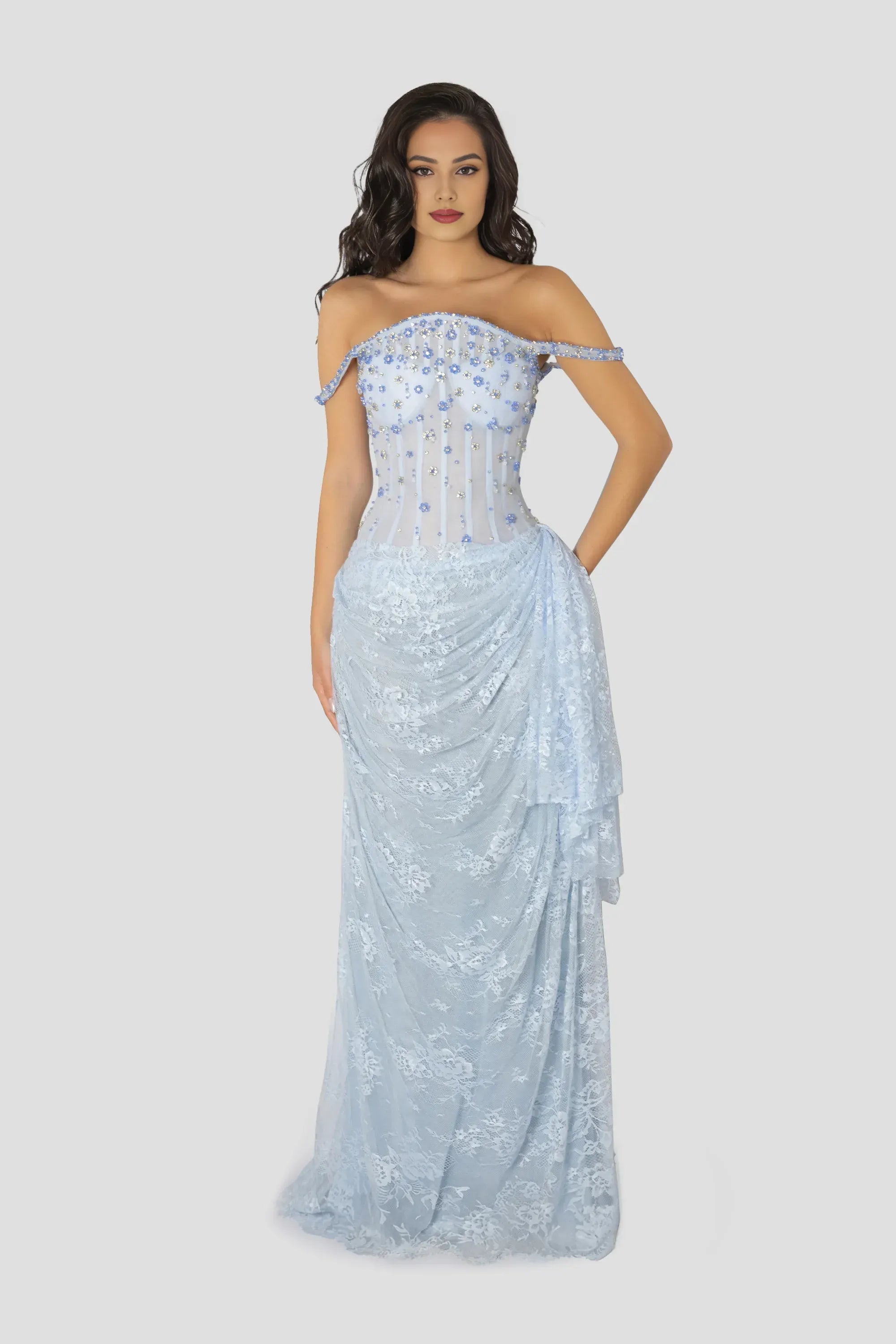 Graceful Mermaid/Trumpet Corset Sleeveless Sweep/Brush Train Prom Dress