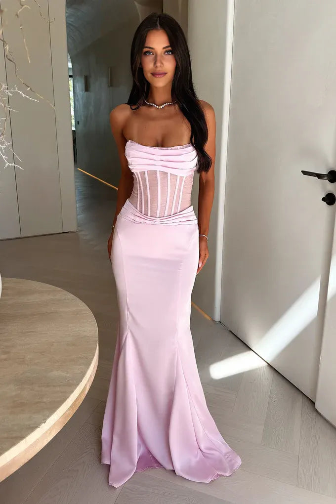 Graceful Mermaid/Trumpet Corset Sleeveless Floor-Length Prom Dress