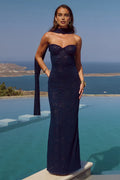 Graceful Mermaid/Trumpet Strapless Sleeveless Floor-Length Prom Dress