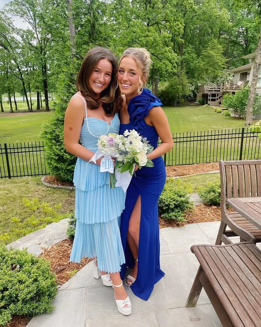 Graceful Off The Shoulder Sleeveless A-Line Tiered Floor Length Party Dress