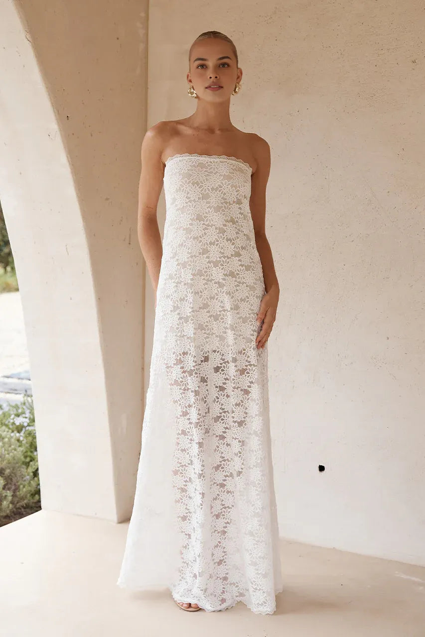 Graceful Sheath/Column Strapless Sleeveless Floor-Length Prom Dress