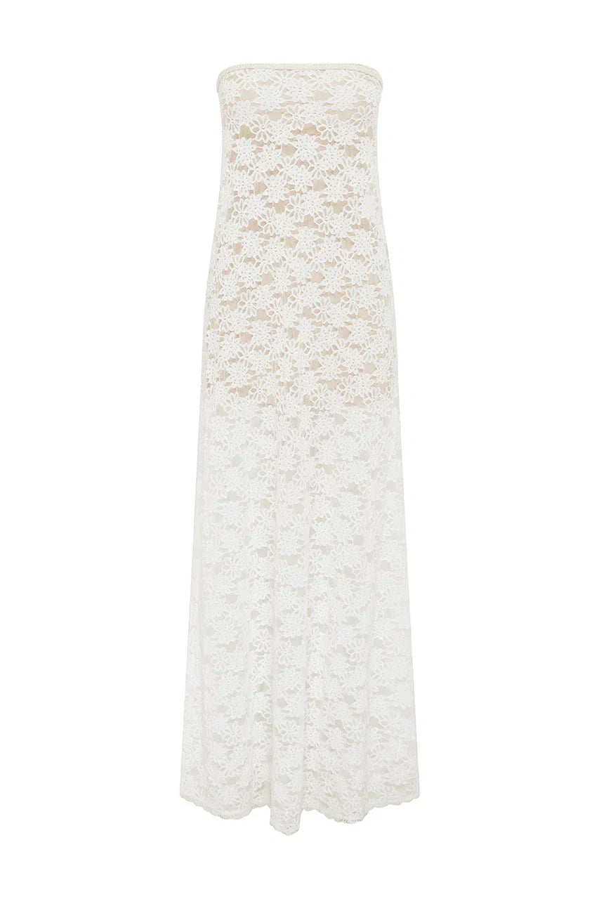 Graceful Sheath/Column Strapless Sleeveless Floor-Length Prom Dress