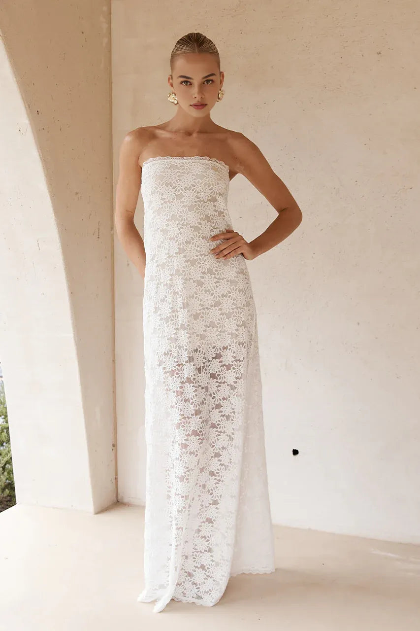 Graceful Sheath/Column Strapless Sleeveless Floor-Length Prom Dress