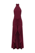 Graceful Sheath Halter Neck Sleeveless Backless Floor-Length Prom Dress