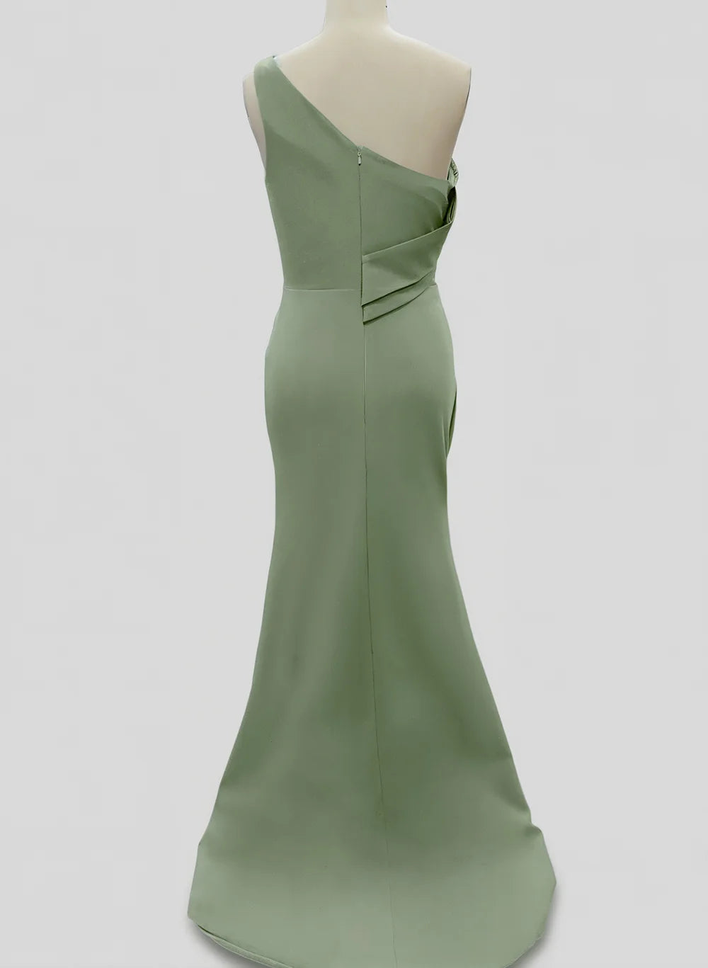 Graceful Sheath One-Shoulder Sleeveless Pleated Sweep Train Evening Dress