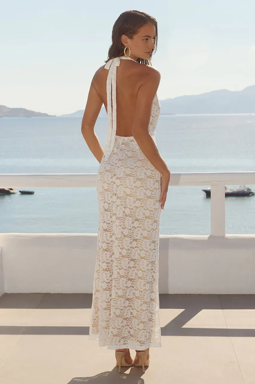 Graceful Slim Cowl Neck Sleeveless Ruched Floor-Length Prom Dress