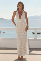 Graceful Slim Cowl Neck Sleeveless Ruched Floor-Length Prom Dress