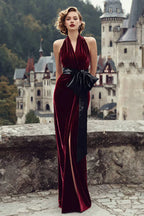 Graceful Mermaid/Trumpet Halter Neck Sleeveless Floor-Length Prom Dress