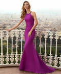 Graceful Regular Straps Sleeveless Mermaid Pleated Sweep Train Prom Dress
