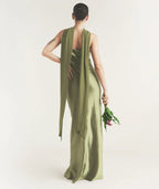 Dress Fashion Strapless Neck Bridesmaid Dress Maxi Dress Backless Solid Color Sleeveless Prom Dress With Scarf
