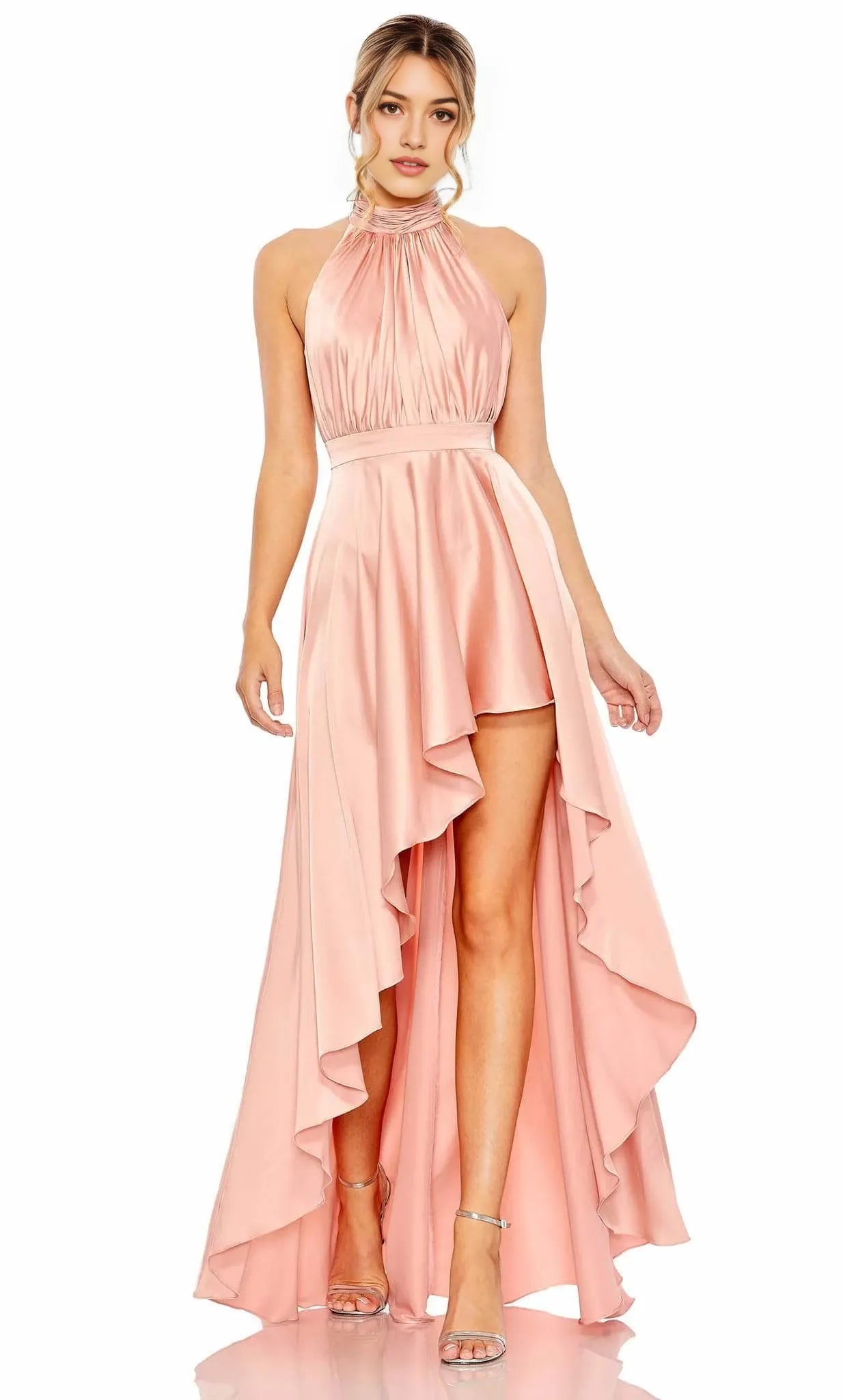Halter Neck Sleeveless A-line Charming Off the shoulder Floor Length Prom Dress Hot Sale For Ladies