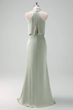Halter Neck Sleeveless Sheath Modern Floor length Party Dress For Sale For Ladies ﻿
