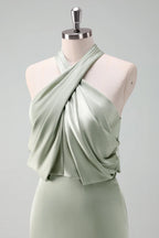 Halter Neck Sleeveless Sheath Modern Floor length Party Dress For Sale For Ladies ﻿