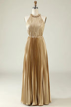 Halter Neck Sleeveless Sheath Trendy Off the shoulder Floor length Party Dress Hot Sale For Ladies