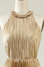 Halter Neck Sleeveless Sheath Trendy Off the shoulder Floor length Party Dress Hot Sale For Ladies