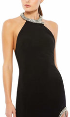Halter Neck Sleeveless Sheath Unique Floor length Long Prom Dress For Sale For Women
