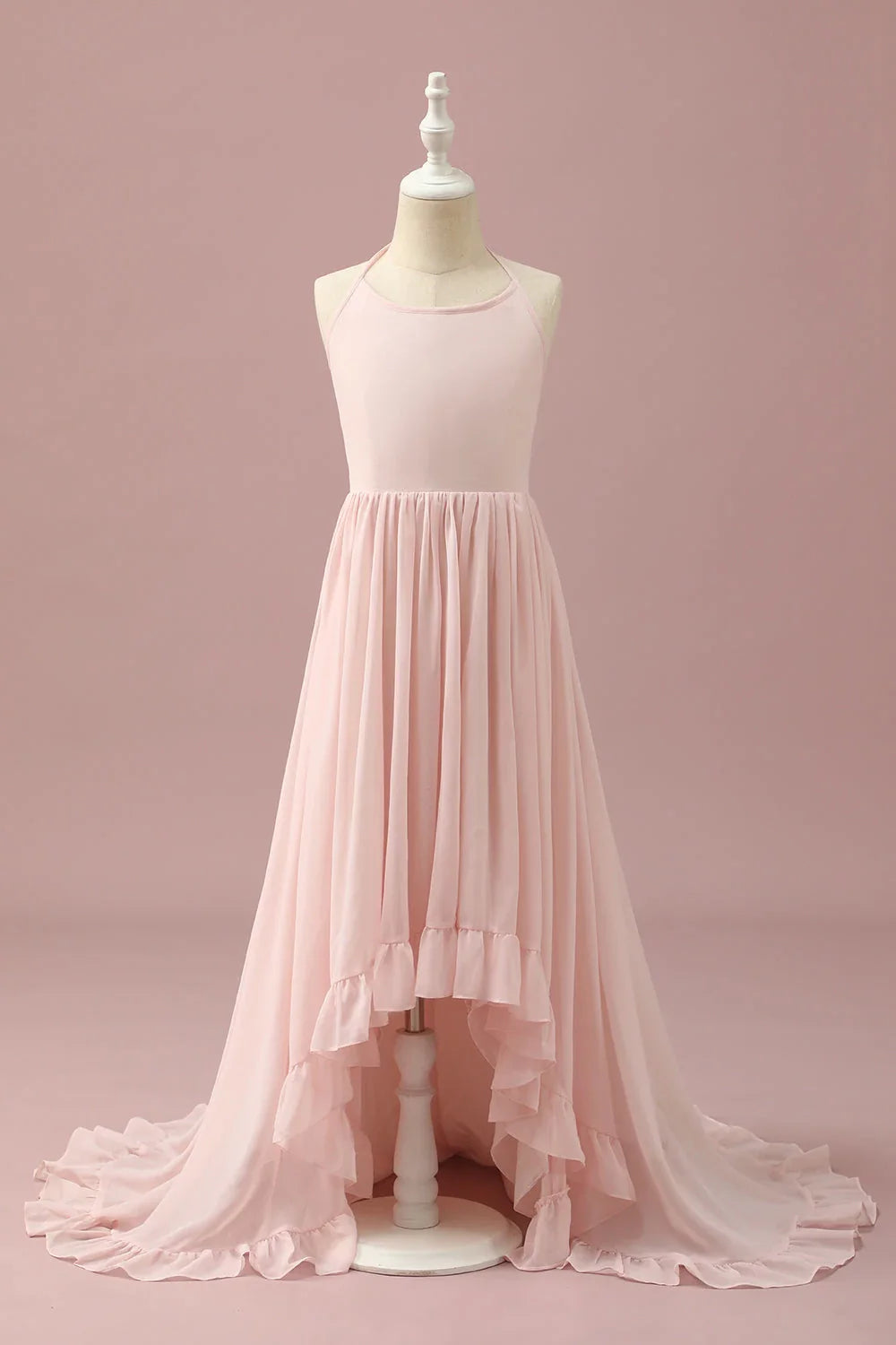 Halter Sleeveless A-Line Charming Off the shoulder Asymmetrical Floor length Party Dress For Sale For Ladies