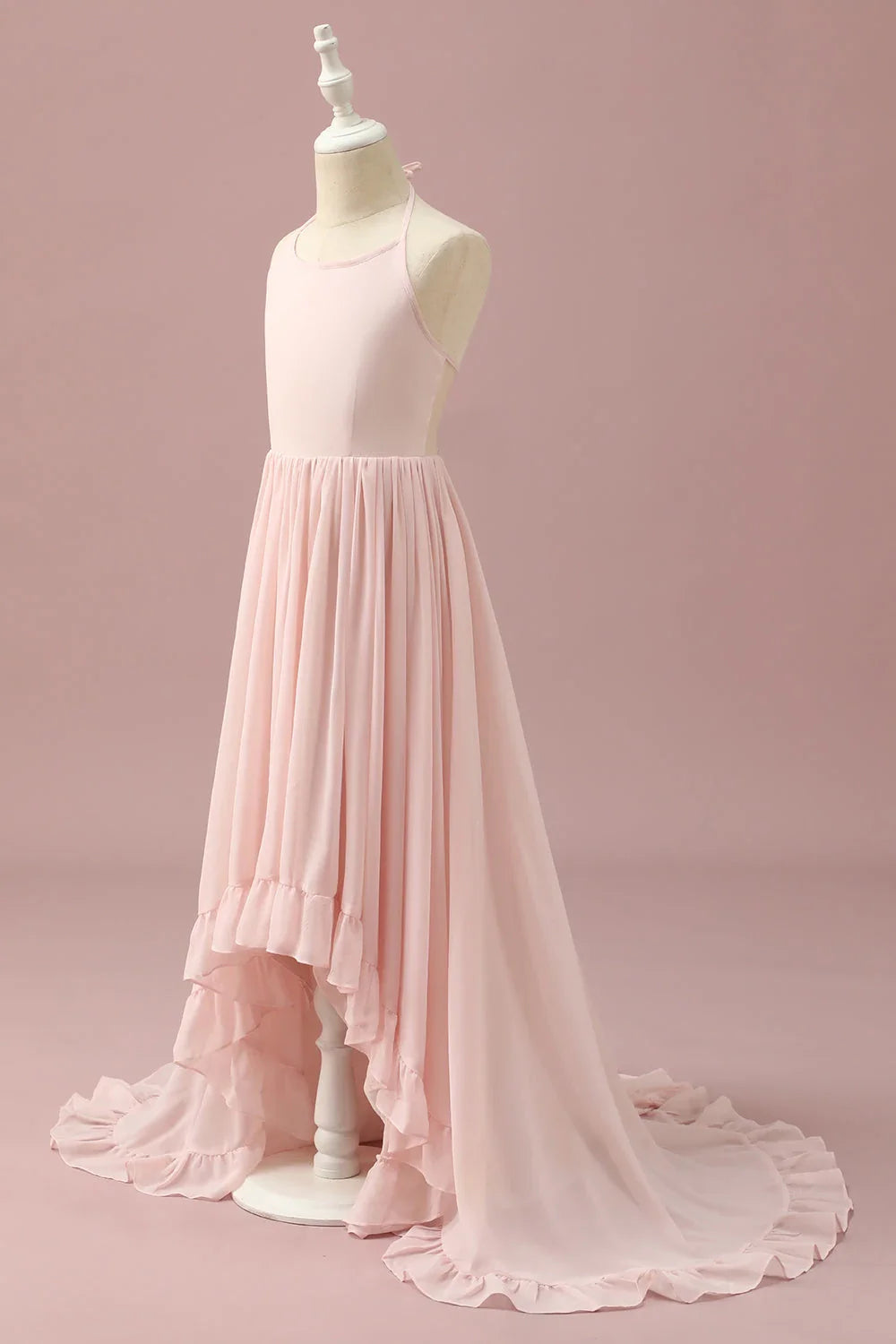 Halter Sleeveless A-Line Charming Off the shoulder Asymmetrical Floor length Party Dress For Sale For Ladies