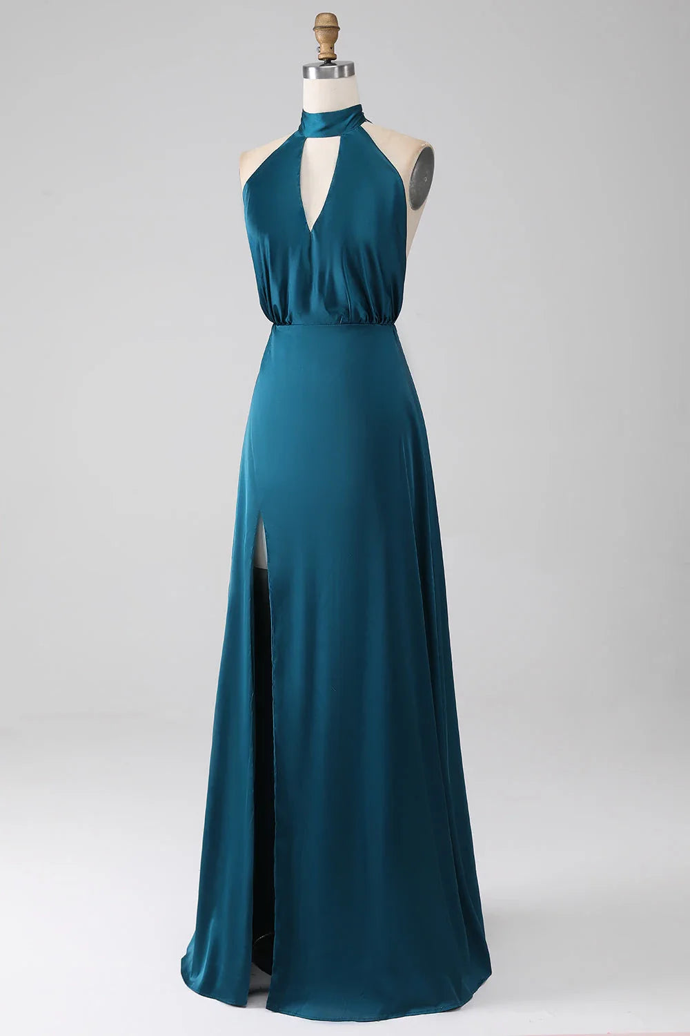 Halter Sleeveless A-Line Classic Off the shoulder Floor length Party Dress For Sale For women