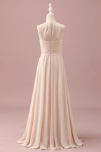 Halter Sleeveless A-Line Classic Off the shoulder Off the shoulder Floor length Party Dress Hot Sale For Ladies