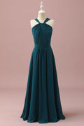 Halter Sleeveless A-Line Modern Off the shoulder Floor length Party Dress Hot Sale For Ladies ﻿