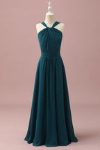 Halter Sleeveless A-Line Modern Off the shoulder Floor length Party Dress Hot Sale For Ladies ﻿