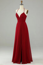Halter Sleeveless A-Line Vintage Off the shoulder Floor length Party Dress Hot Sale For ladies