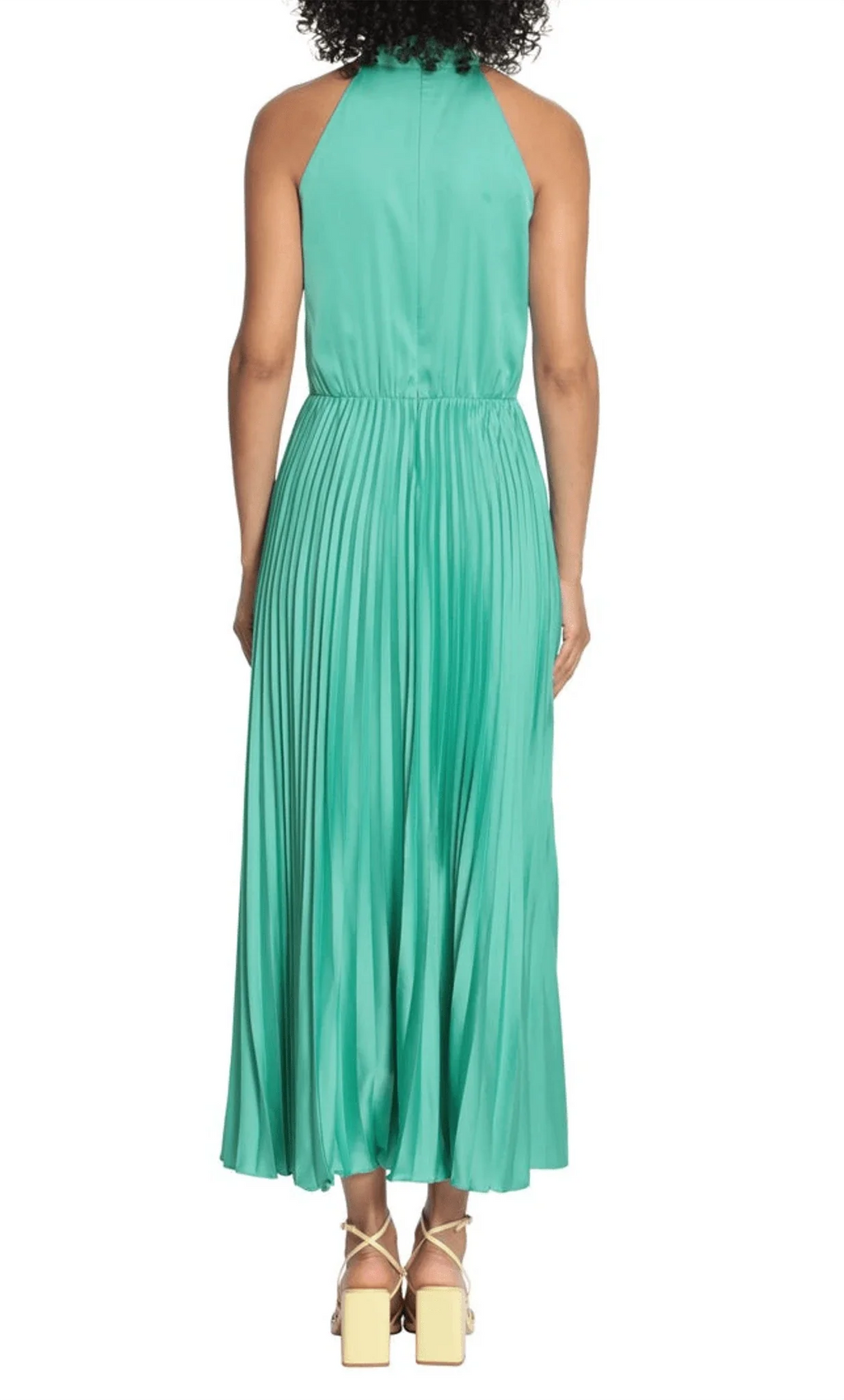 Halter Sleeveless A-line Fashion Off the shoulder Tea Length Prom Dress Hot Sale For Ladies