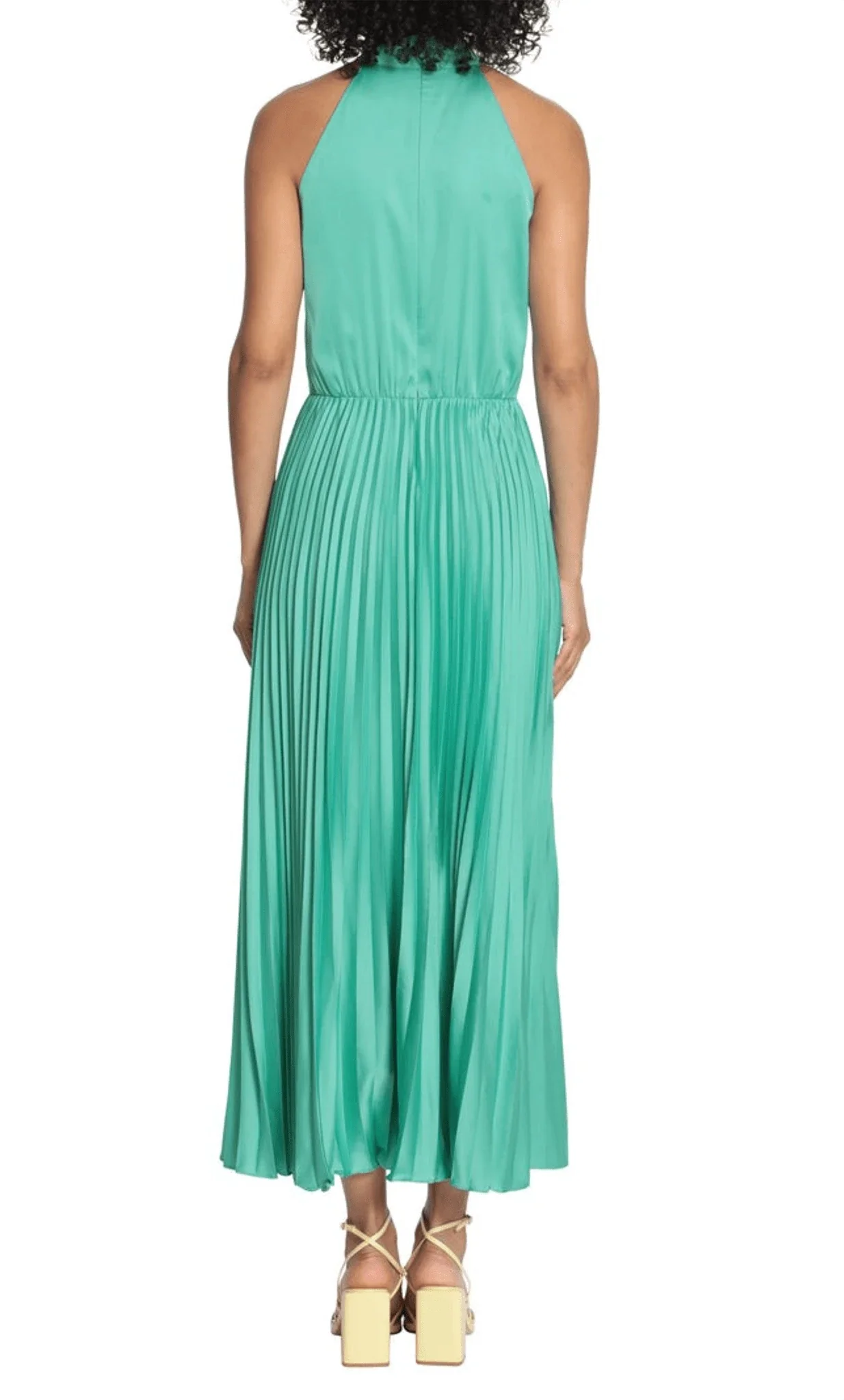 Halter Sleeveless A-line Fashion Off the shoulder Tea Length Prom Dress Hot Sale For Ladies