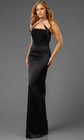 Halter Sleeveless Column Tight Off the shoulder Floor Length Prom Dress For Sale For Women