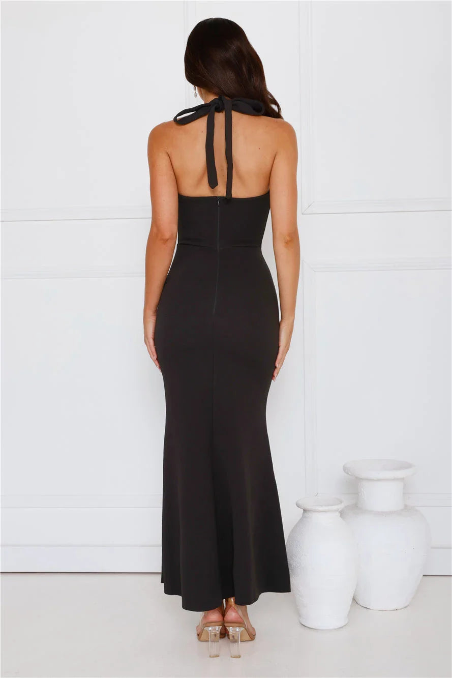 Halter Sleeveless Mermaid Romantic Off the shoulder Ankle length Party Dress Hot Sale For ladies