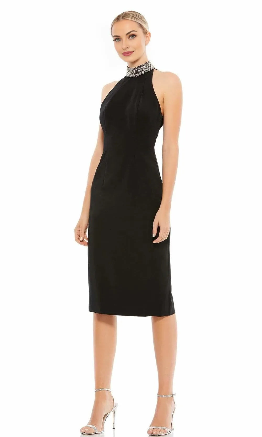 Halter Sleeveless Sheath Charming Off the shoulder Knee Length Prom Dress For Sale For Women