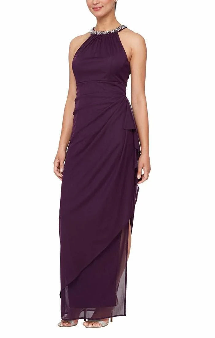Halter Sleeveless Sheath Classic Off the shoulder Floor Length Prom Dress For Sale For Women