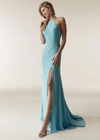 Halter Sleeveless Sheath Classic Off the shoulder Floor Length Prom Dress Hot Sale For Ladies