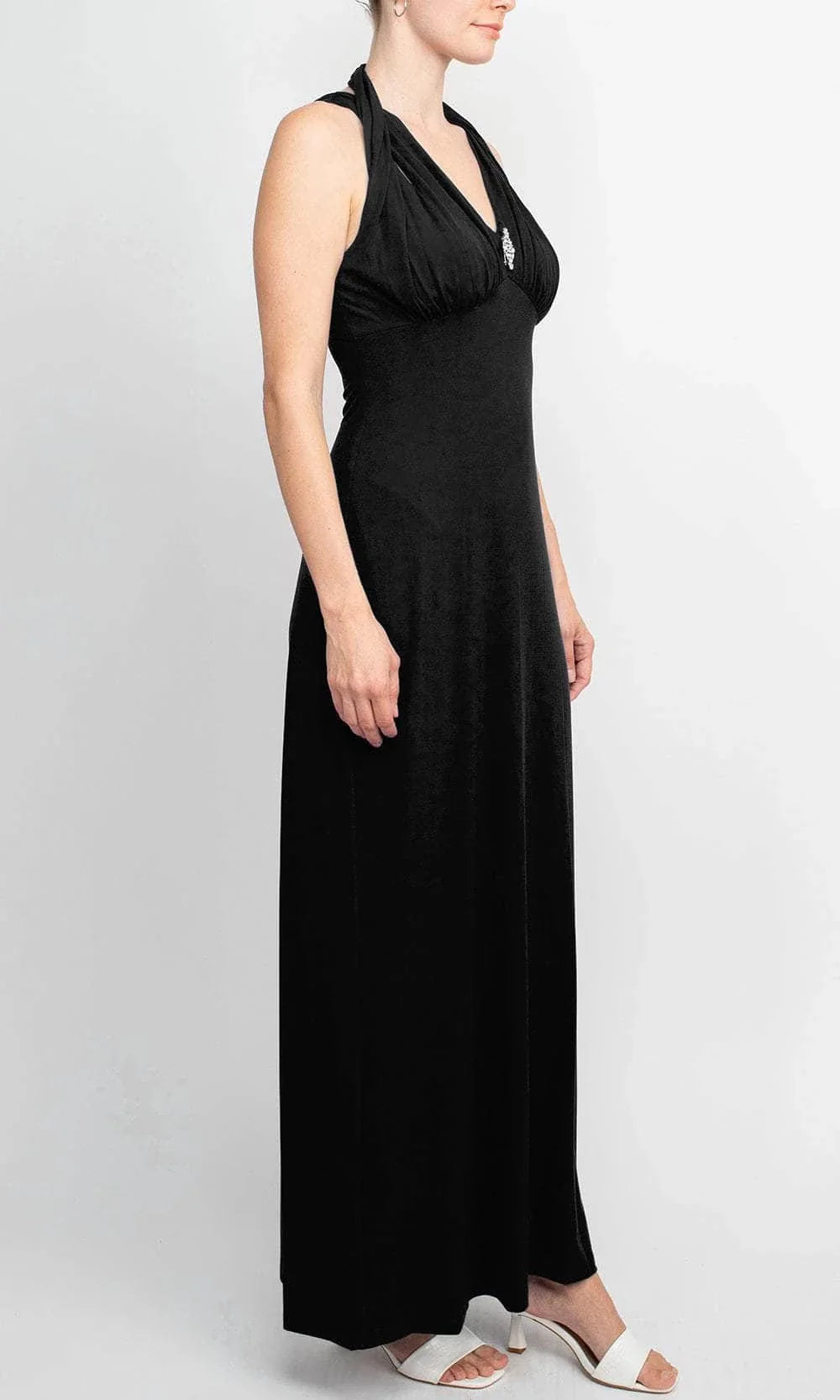 Halter Sleeveless Sheath Elegant Off the shoulder Ankle Length Prom Dress For Sale For Women