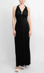 Halter Sleeveless Sheath Elegant Off the shoulder Ankle Length Prom Dress For Sale For Women