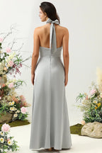Halter Sleeveless Sheath Modern Off the shoulder Floor length Party Dress Hot Sale For Ladies