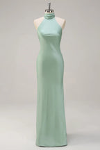 Halter Sleeveless Sheath Pretty Agave Off the shoulder Floor length Party Dress For Sale For women